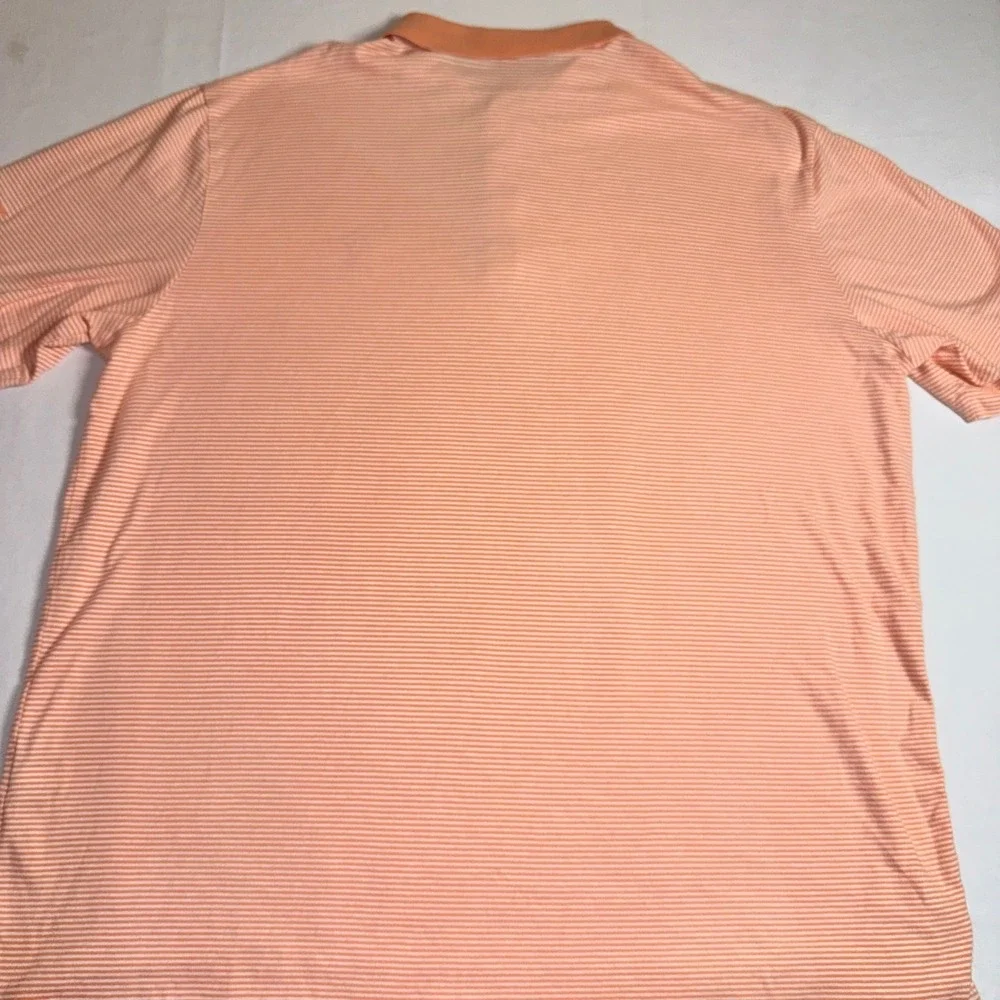 Polo Golf Ralph‎ Lauren Mens XL Orange White Striped Jim Hudson Lexus Polo Shirt